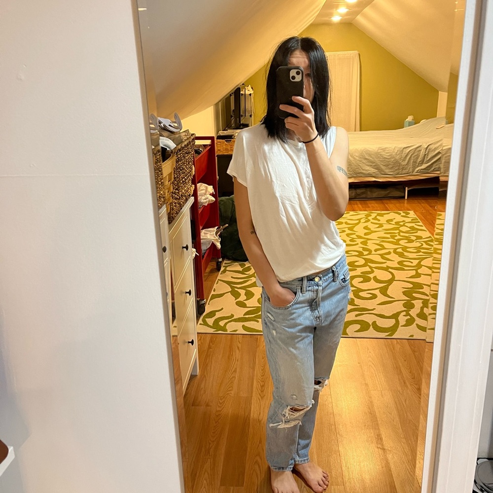 2 Halston asymmetrical muscle T bundle